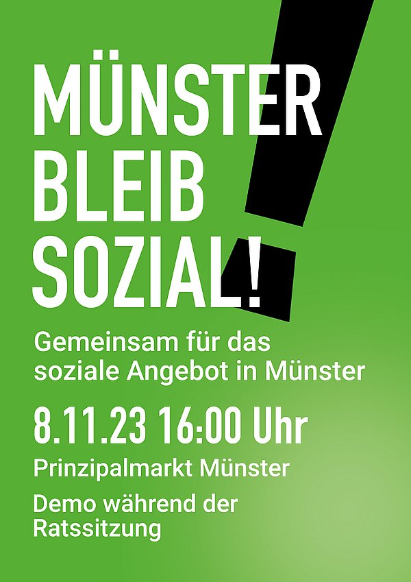 Plakat Münster bleib sozial! DIN A 4 druckbar