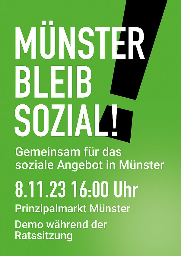 Plakat Münster bleib sozial! DIN A 3 druckbar